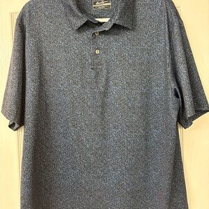 Hogan Blue and Black Patterned Polo Shirt